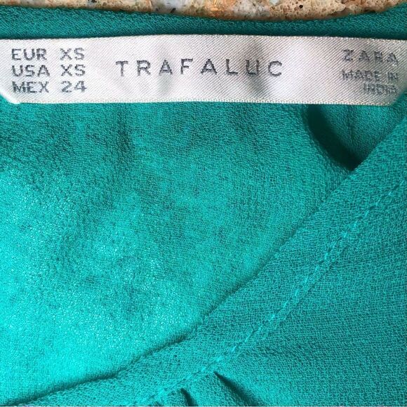 Zara Trafaluc Above the Knee Chiffon  Dress with Bead Detail in Green Women’s XS - Picture 7 of 7